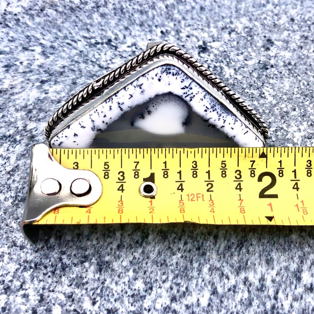 Sterling Silver Dendrite Opal Gemstone Ring Size … - image 4